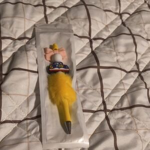 Yellow Fluffy Pen with Bow